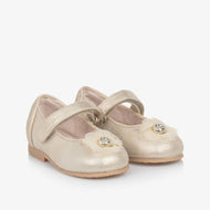 Baby Girl Ivory Pearl Faux Leather Flower Shoe (Size 9-12M) NWT