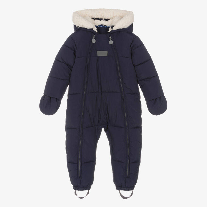 Boys Blue Quilted Winter Jumpsuit (18-24M) EUC