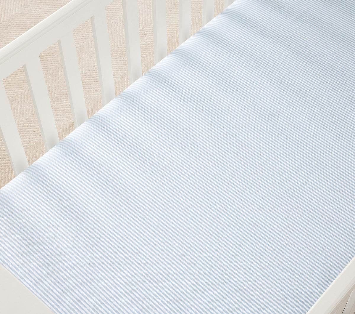 Oxford Stripe Organic Crib Fitted Sheet - Set of 2 NWT