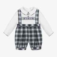 Boys Blue & White Cotton Overall + Shorts  Set (3T) EUC