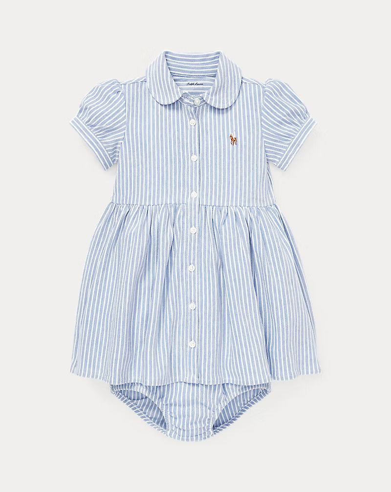 Striped Knit Oxford Shirtdress & Bloomer (NWT 18M)