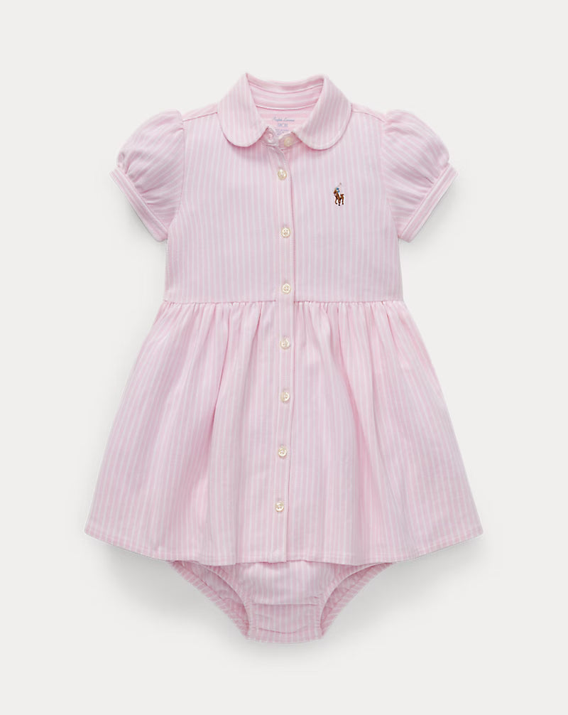 Striped Knit Oxford Shirtdress & Bloomer (EUC 12M)