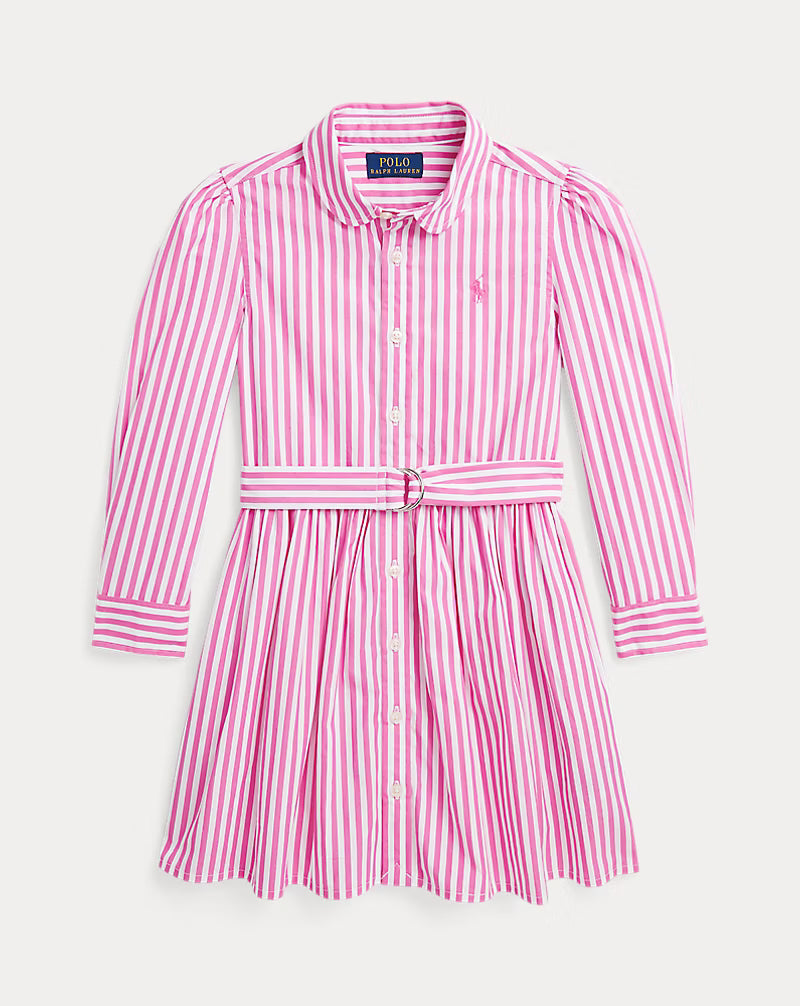 Striped Belted Cotton Poplin Shirtdress (NOWT 18M)