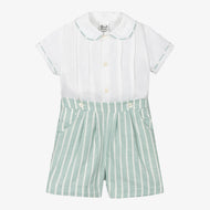 Boys White & Lime Buster Suit (3T) EUC