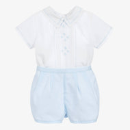 Boys White & Blue Shorts Set - (3T) NWT
