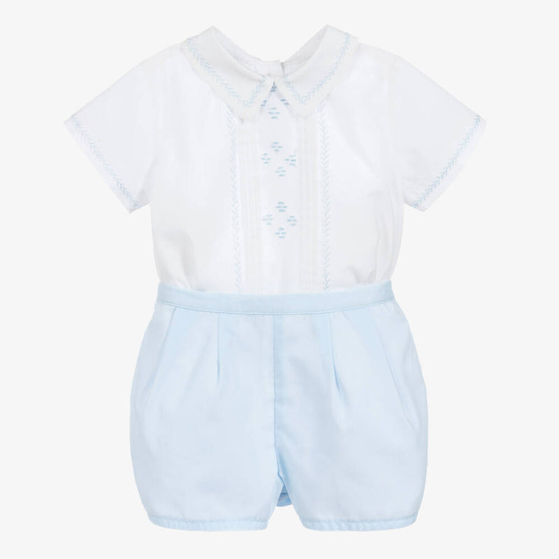 Boys White & Blue Shorts Set - (3T) NWT
