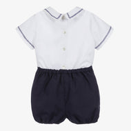 Boys White & Navy Blue Shorts Set - (3T) NWT