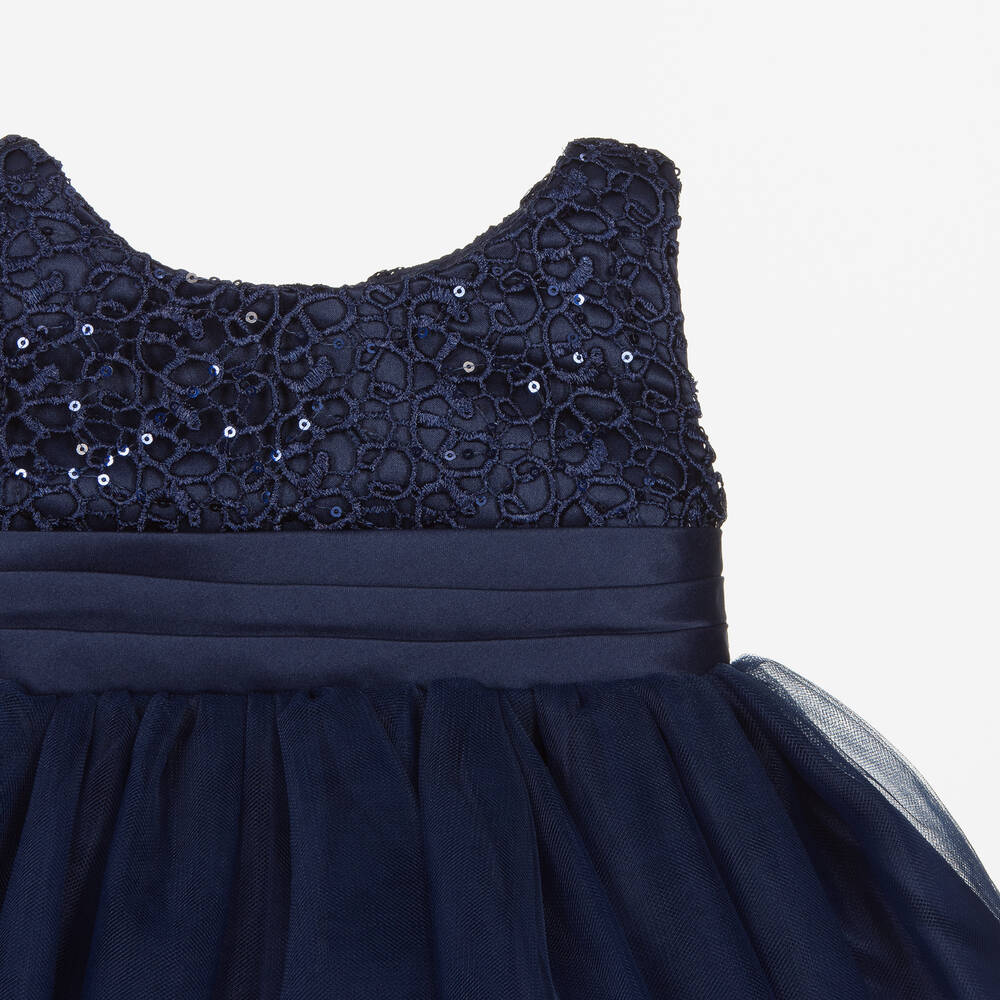 Baby Girls Blue Tulle & Sequin Dress (12-18M) EUC