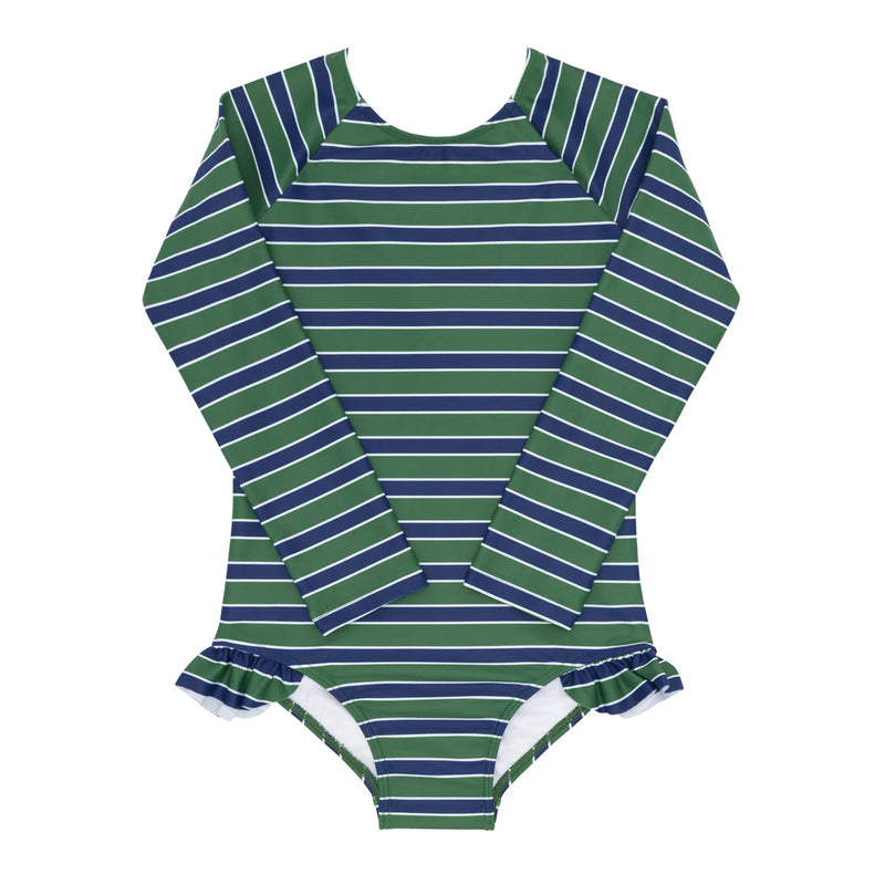 Evergreen Stripe Rashguard one piece (EUC 12M)
