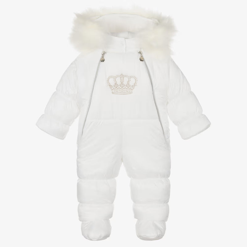 Ivory Snowsuit With Crown (EUC 18-24M)