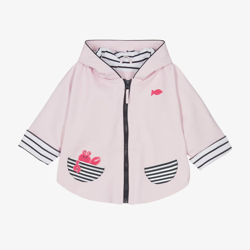 Girl Pink Hooded Rain Poncho (NWOT 6M)
